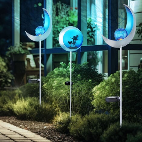 Solar Fackeln Mond Garten Gartendeko Solarlampe Solarleuchte Außen