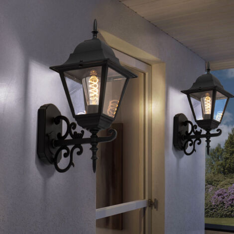 Wandleuchte Aussen Laterne Wandlaterne schwarz Wandlampe