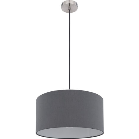 Licht-Erlebnisse Hängeleuchte Grau, Ø 45 Cm - Moderner Textilschirm Für Wohnzimmer & Schlafzimmer