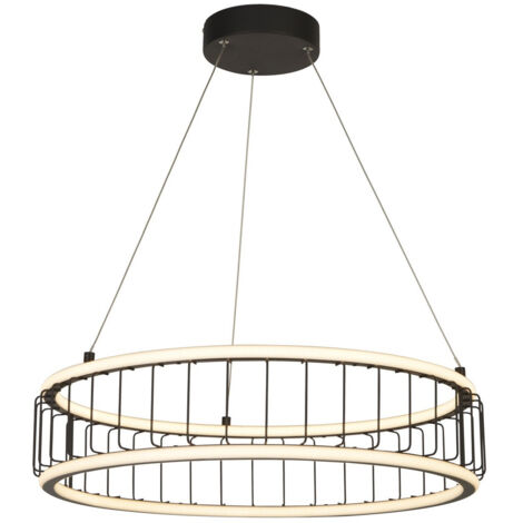 Circolo Cage LED-Drum-Deckenleuchte, schwarzes Metall (1/4)