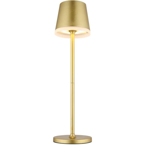 Solarlampe Tischleuchte Außenlampe Gartenlampe Balkonlampe Beistellleuchte, Metall goldfarben, 2 Höhen möglich, LED 0,06W 3000K warmweiß, H 41 cm