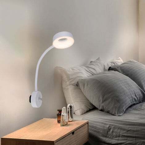 LED Wand Leuchte Lampe Spot Beweglich Dimmer Direct Plug In Schlaf Zimmer Büro (1/5)