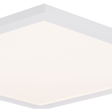 Deckenleuchte Fernbedienung dimmbar LED Panel Einbauleuchte Aufbauleuchte Wohnzimmerleuchte, Alu weiß, 30W 2400lm 3000-6000K, LxBxH 45x45x5,3 cm