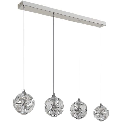 Globo Pendellampe Kristall Geschwungen Silber LED Esstischlampe H 120 Cm – Modern & Elegant
