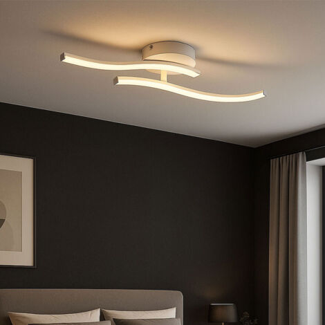 etc-shop Designleuchte Deckenleuchte Deckenlampe Wohnzimmerleuchte Küche, Holzoptik weiß opal graphit, 1x LED 24 Watt 1500 Lumen warmweiß, HxLxB 6,5x80x20 cm