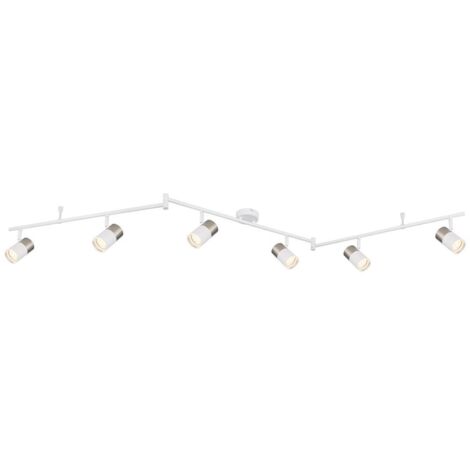 Deckenleuchte 3 Flammig Modern Spotlampe Deckenstrahler Verstellbar Weiß, Strahler Stahl, 3x