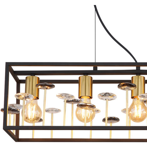 Hängeleuchte Textil Gold Pendelleuchte Kristalle Esszimmer Wohnzimmerlampe Pendel Blattgold Optik App Steuerung Cct 1x Smart Rgb Led 10w 806lm Dxh 40x140 Cm 82076657