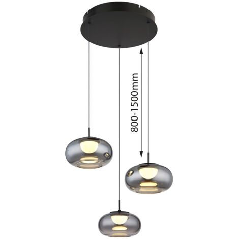 Globo - hängeleuchte - QUINTARA - schwarz - glas - Ø 49cm - LED - (1/5)