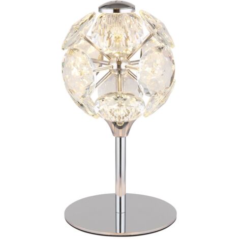 Tischleuchte Wohnzimmerleuchte Tischlampe Nachttischlampe Beistellleuchte, Metall Glas, LED 8W 600Lm warmweiß, H 26,5 cm