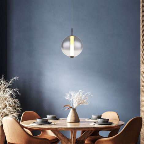 Pendelleuchte Hängelampe Esstischleuchte LED Wohnzimmerlampe Glas rauch H 120 cm (1/5)