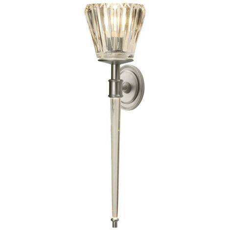 Wandlampe Leuchte Fackellampe LED Glas Badezimmerleuchte silber Flurleuchte IP44 (1/5)