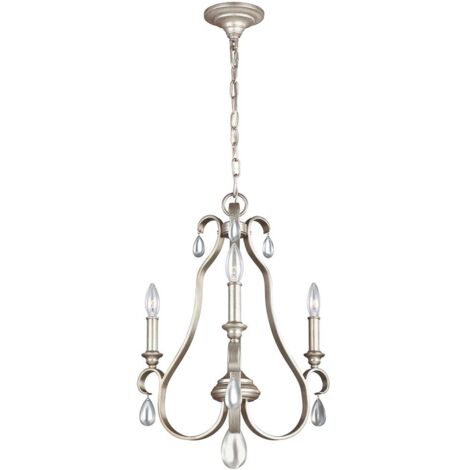 Kronleuchter Hängelampe Deckenleuchte Stahl Silber D 45,3 cm Esszimmerlampe (1/3)