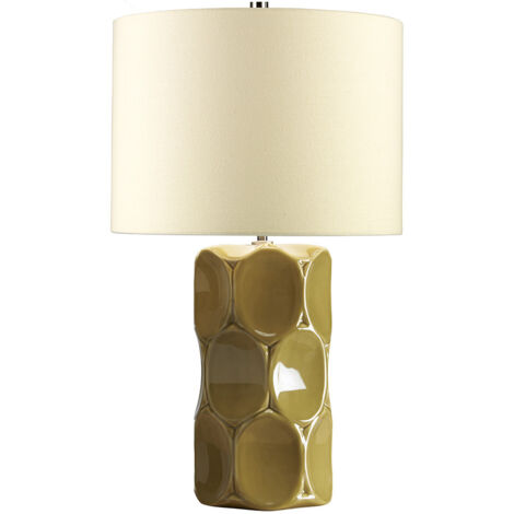 Tischleuchte Schreibtischlampe Beistelllampe Schlafzimmerleuchte Keramik Grün (1/3)