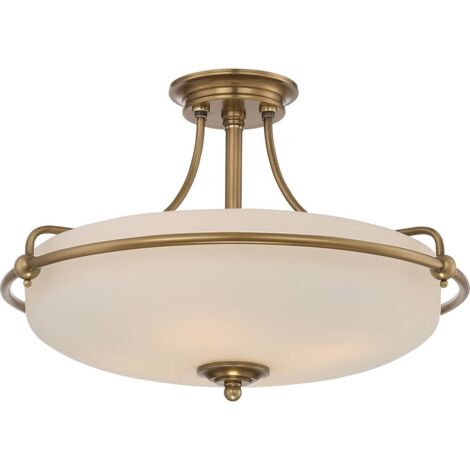 Elstead Griffin - 4 Light Semi Flush Deckenleuchte Verwittertes Messing, E27 (1/5)