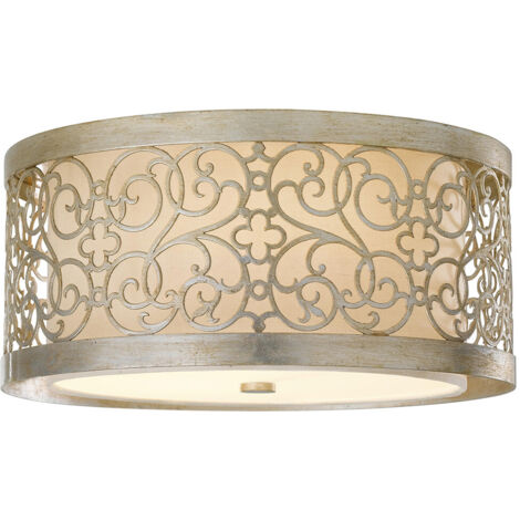 Elstead Arabesque - 2 Light Flush Deckenleuchte Silver Leaf, E27 (1/4)