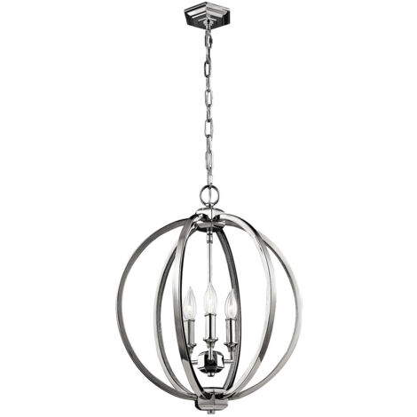 Elstead Corinne - 3 Light Medium Spherical Deckenanhänger aus poliertem Nickel, E14 (1/5)