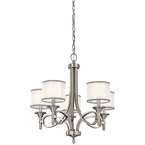Elstead Lacey 5 Light Kronleuchter, Antik Zinn, E14 (1/5)