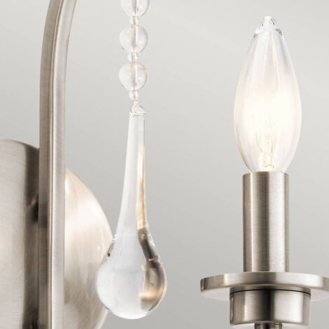 Wandleuchte, Kristalle, Glas, Chrom, H 37 Cm | ETC Shop