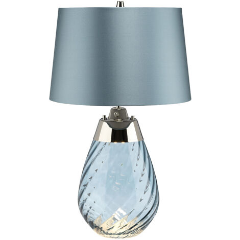 Schreibtischlampe Tischlampe Nachttischlampe Schlafzimmerlampe Glas Metall Blau (1/4)