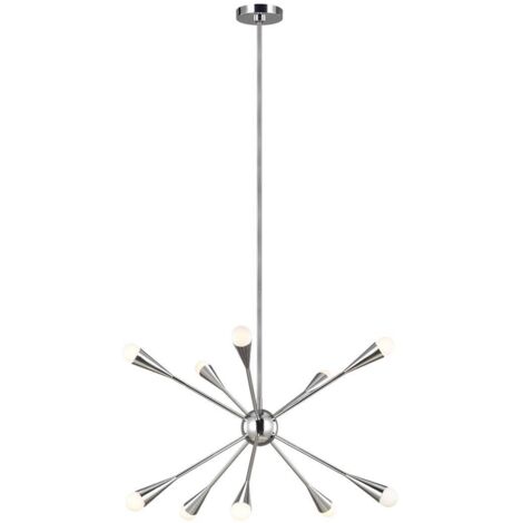 Elstead Jax 10 Light Chandelier, Nickel poliert, G9 (1/5)