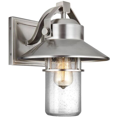 Außenleuchte Wandlampe gebürsteter Stahl H 32,8 cm Gartenlampe Hofleuchte IP44 (1/5)