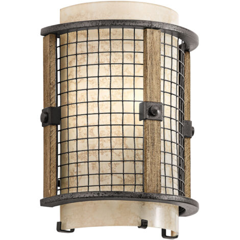 Elstead Ahrendale - 1 Licht Innenwandleuchte Mesh Iron, E14 (1/4)