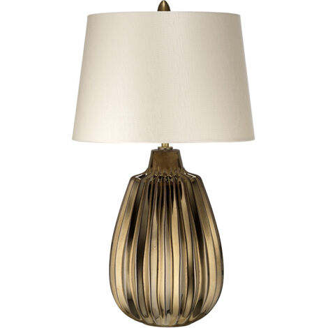 Elstead Newham 1 Leichte kleine Tischlampe, Bronzekeramik, Perlmutt, E27 (1/4)