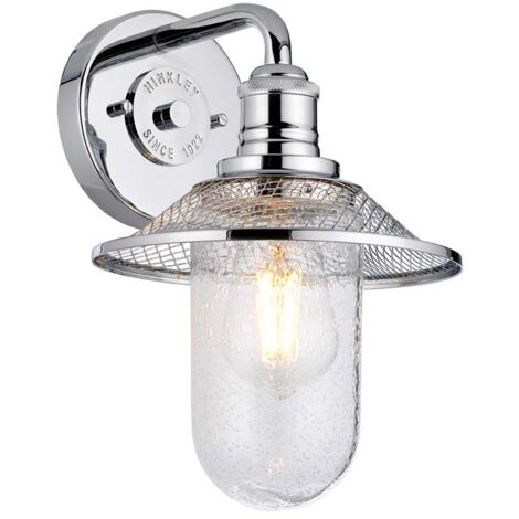 Wandleuchte Wandlampe Badezimmerleuchte Stahl Glas klar Chrom IP44 H 30 cm (1/5)