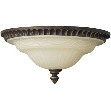 Elstead Drawing Room - 2 Light Flush Deckenleuchte Walnuss, E27 (1/5)
