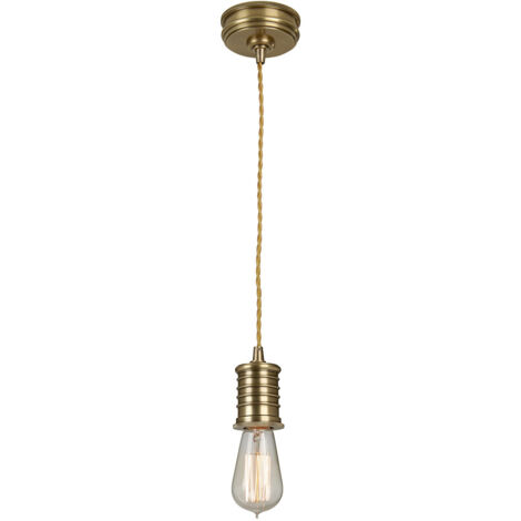 Elstead Douille - 1 Licht Decke Anhänger Antik Messing, E27 (1/4)