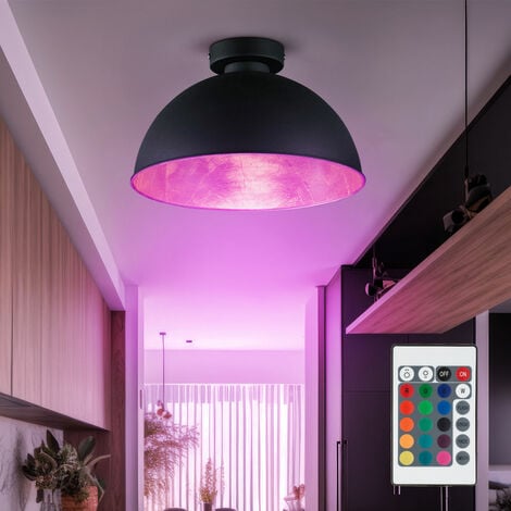 Decken Leuchte Leuchtmittel Lampe Set Fernbedienung RGB LED inkl. schwarz im Dimmer