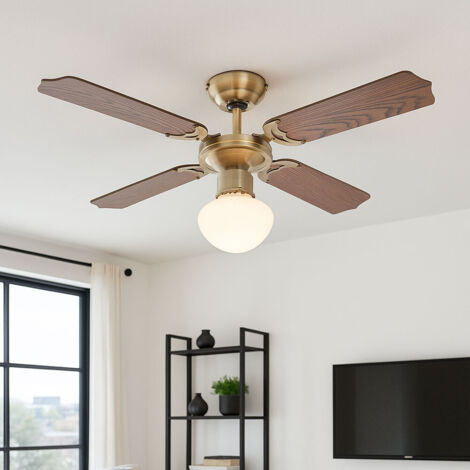 GLOBO Deckenventilator Mit Lampe – 132 Cm, 3 Geschwindigkeiten, Sommer-/Wintermodus, Für Schrägen