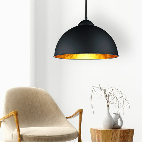 RGB LED Pendel Decken Lampe Wohn Zimmer schwarz goldfarben Fernbedienung dimmbar 