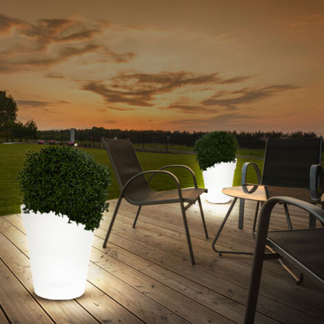 2er Set LED Solar Leuchten Blumen Töpfe Außen Beleuchtungen Dekorationen Steh Lampen