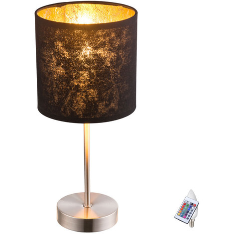 LED Nacht Tisch Lampe RGB Dimmer Fernbedienung Schlafzimmer Leuchte gold schwarz 