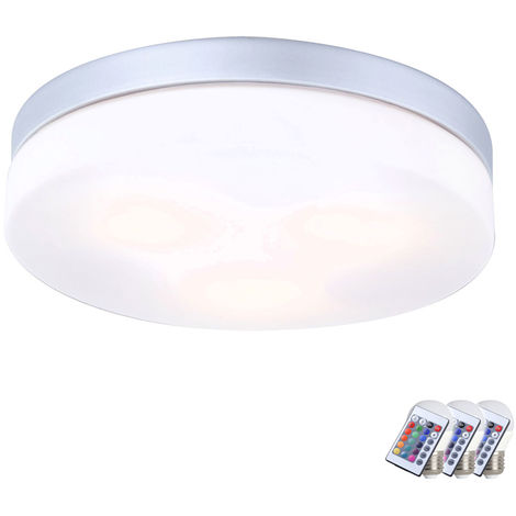 LED Decken Lampe weiß rund Glas Strahler opal Küchen Beleuchtung Chrom Leuchte 