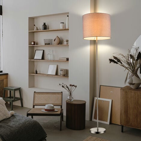 Design Steh Leuchte Textil Höhe 160 cm Beleuchtung Stand Lampe Decken  Fluter Schalter