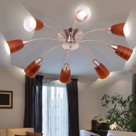 Strahler Lampe Zylinder Wohnzimmer Decken Lampe Glas braun D 650mm rund modern 