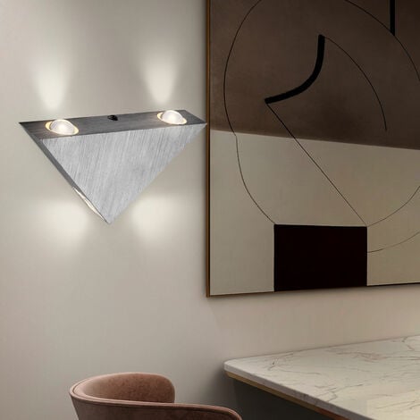 LED Wand Lampe ALU Strahler Ess Zimmer Beleuchtung silber Küchen Leuchte