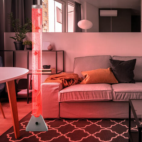 Design LED Wassersäule 5 Deko-Fische Farbwechsler H 130 cm Wohnzimmer Steh-Lampe