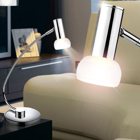 Tischleuchte Vancouver Glas Chrom Metall Modern Tischlampe Deko Leuchte Lampe 