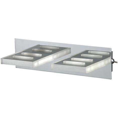 Wandleuchte chrom LED Wandlampe Treppenhausleuchte Schlafzimmerleuchte, 2x 5W 2x 405lm warmweiß, Esto 745000-2 (1/3)