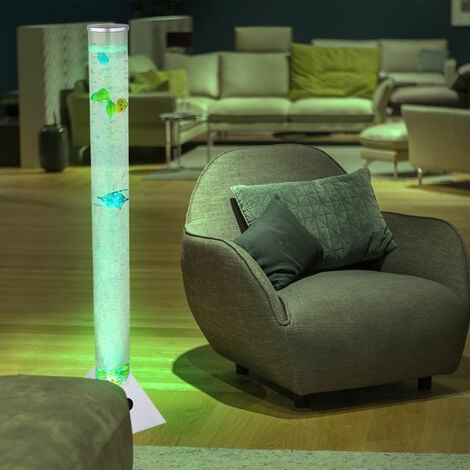 RGB LED Steh Lampe Wasser Säule Farbwechsel Leuchte Kabel Schalter Deko Fische 