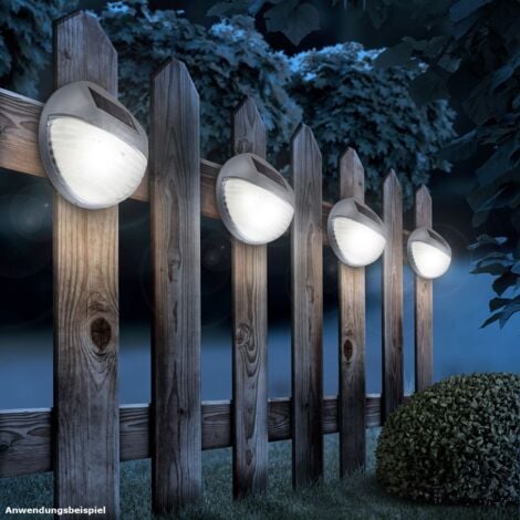 2er Set LED Solarleuchte Garten Zaun Beleuchtung Außenbereich IP44 Lampe Leuchte