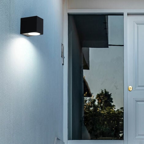 3er Set LED Außen Strahler ALU Wand Lampen Haustür Fassaden Down  Beleuchtung Spot Leuchten schwarz | Wandleuchten