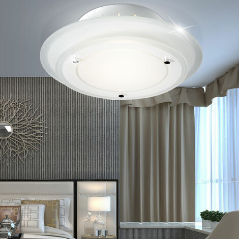 Deckenleuchte Wohnzimmerlampe Glas lackiert Deckenlampe, Metall, 1x LED  warmweiß, D 22 cm