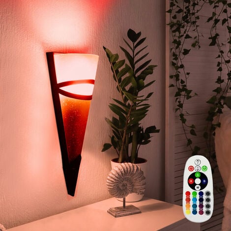 LED Glas Decken Beleuchtung dimmbar Wohn Ess Zimmer Wand Lampe RGB FERNBEDIENUNG 