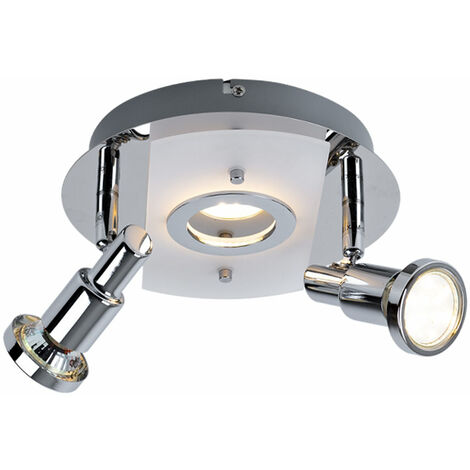 Esszimmer beweglichen Rondell, Deckenlampe 11 Deckenleuchte Chrom 3x Watt Metall Deckenrondell mit LED Spots, 3-flammig