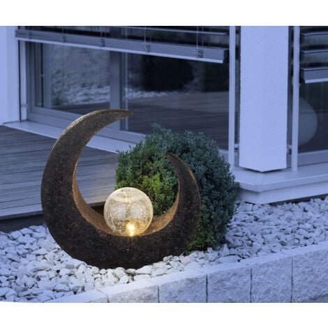 LED Mondsichel Solar Lampe Garten Weg Steh Beleuchtung Veranda Glas Kugel Boden Leuchte Globo 33469