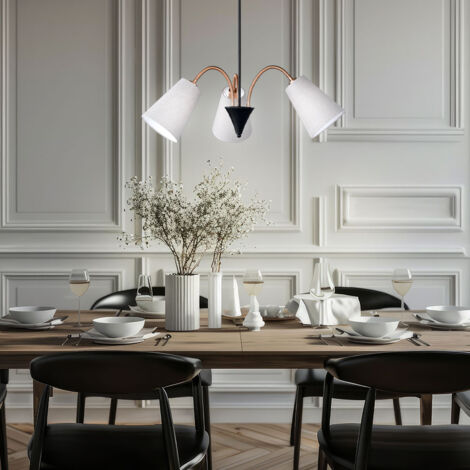 Hänge Lampe Pendel Leuchte Beleuchtung Decken Strahler flexibel Textil natur Honsel Leuchten 69363 (1/4)